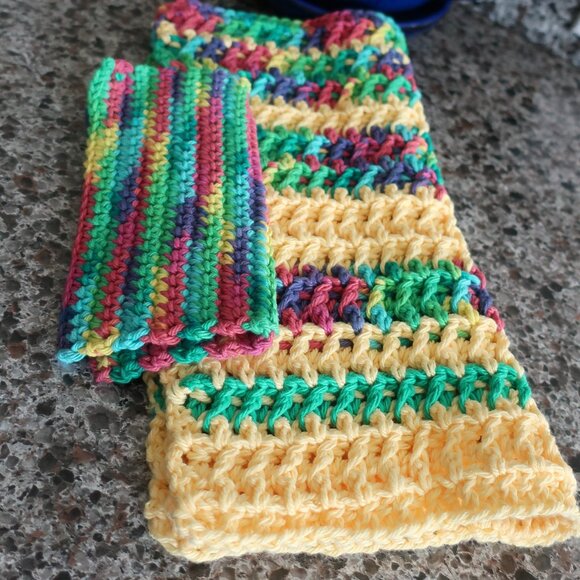 Multicolored Crochet Dish Drying Mats 100% Cotton Kitchen - Picture 10 of 15